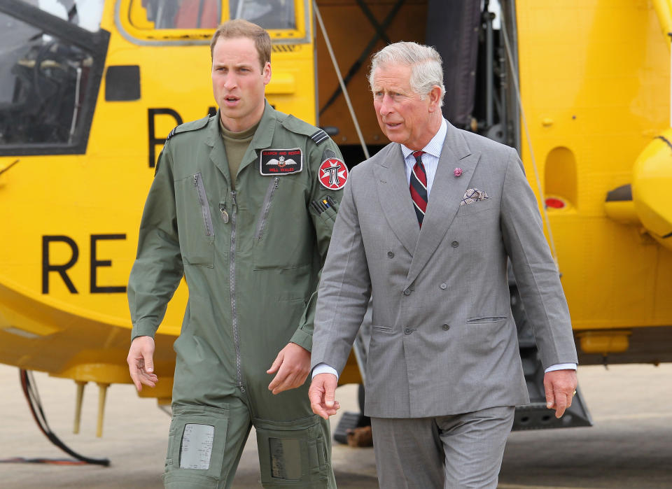 William showed his father, Prince Charles, around his RAF Sea King Rescue helicopter at RAF Valley in Valley, United Kingdom.