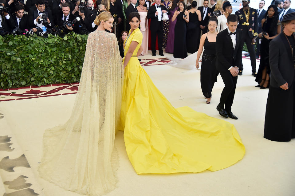 Rosie Huntington-Whiteley, left, and Lily Aldridge