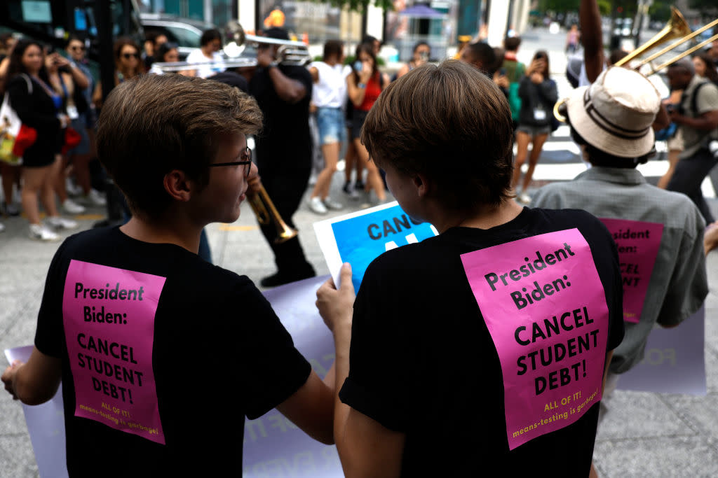 Rally Held Outside The White House Calls On President Biden To Cancel Student Debt