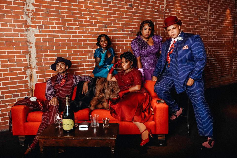 From left, Diva LaMarr, Paris Bennett, Ashley Támar Davis, Melrose Johnson and Will Mann star in Lyric Theatre's summer production of "Ain't Misbehavin'." Performances are July 25-30 at Civic Center Music Hall.