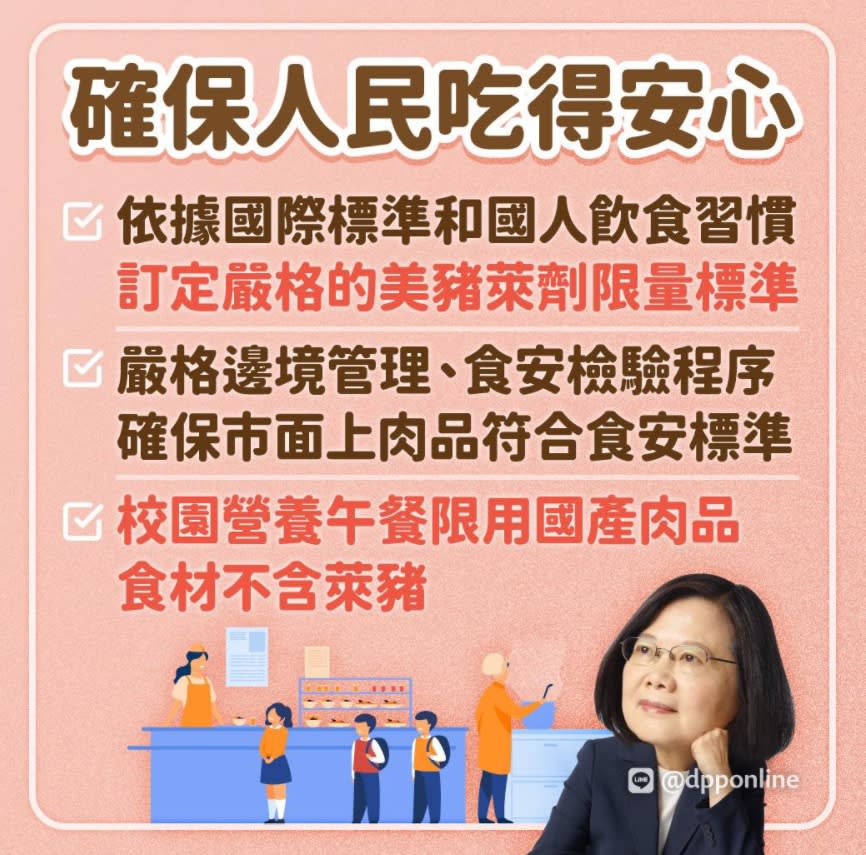 總統蔡英文在臉書澄清美豬假消息。   圖 : 翻攝自蔡英文臉書