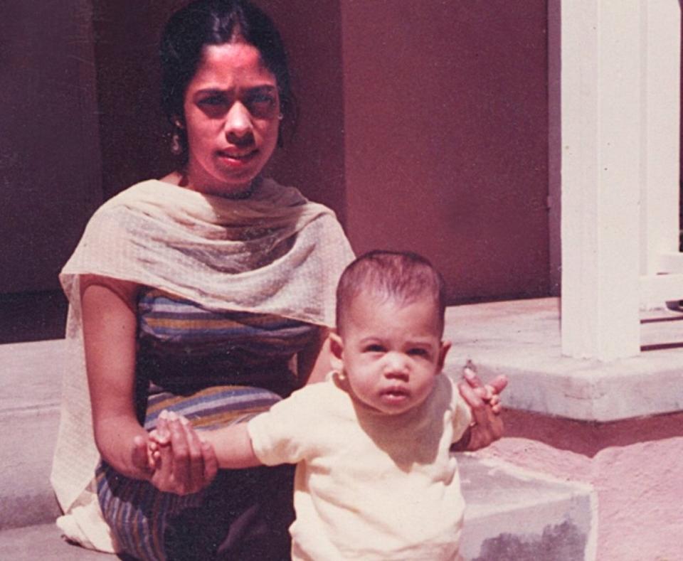 Shyamala Gopalan with baby Kamala Harris. (Courtesy of Kamala Harris)