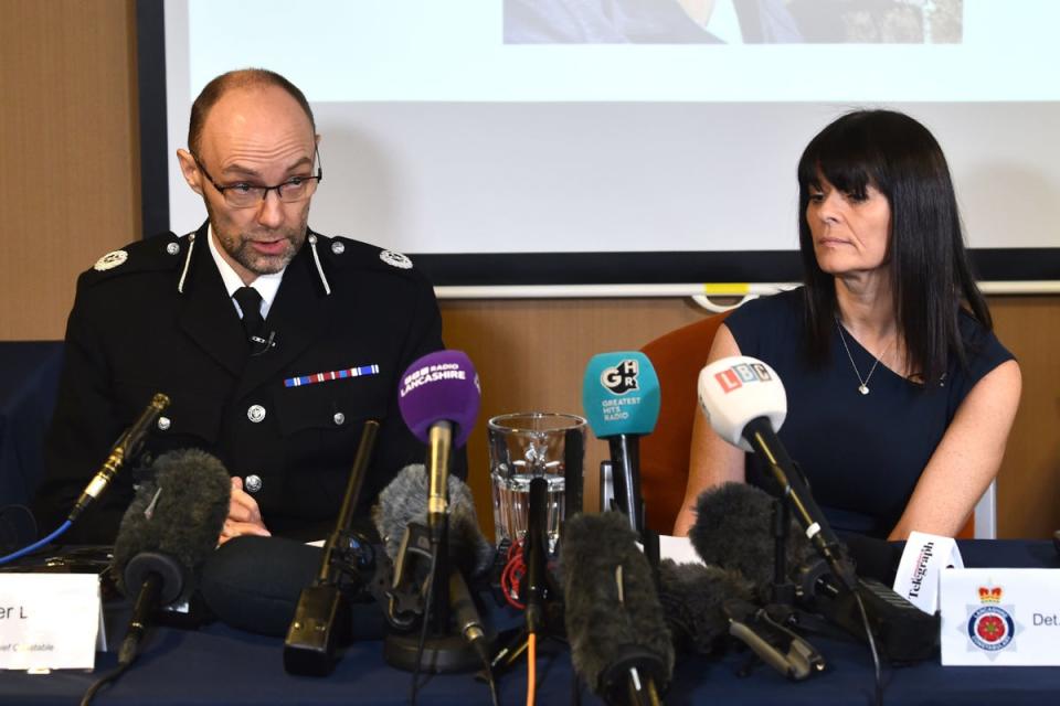 Assistant Chief Constable Peter Lawson and Detective Superintendent Rebecca Smith at the press conference (PA Wire)