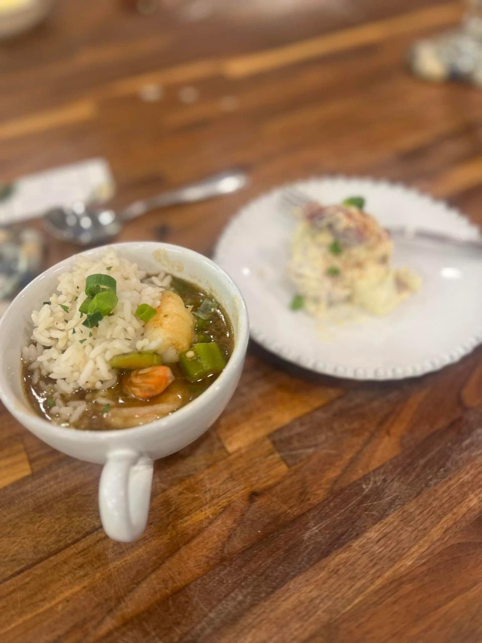 Louisiana-style seafood gumbo prepared by Felisha Williams Nicholson, owner of the FE-Nomenal Cooking Experience.