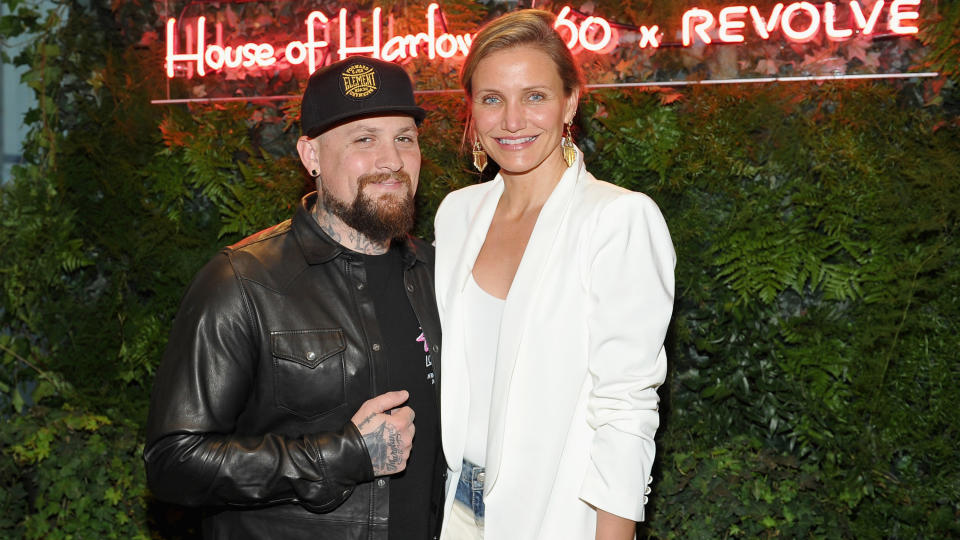 Benji Madden and Cameron Diaz. (Photo: Donato Sardella/Getty Images)