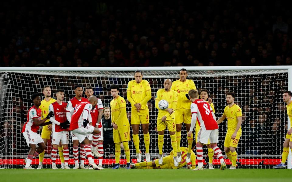  Action Images via Reuters/John Sibley -  Arsenal's Alexandre Lacazette shoots at goal from a free kick