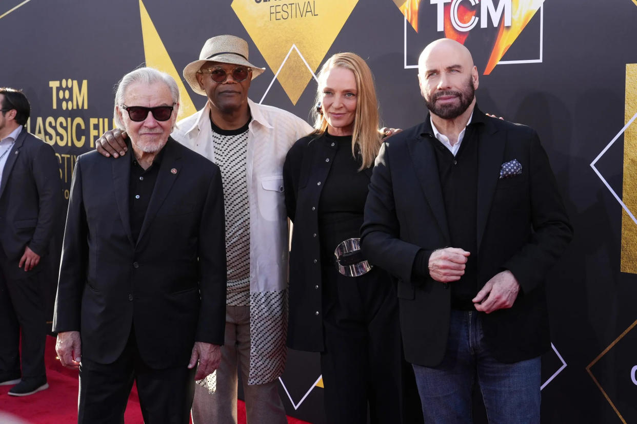 Harvey Keitel, Samuel L. Jackson, Uma Thurman and John Travolta attended the 30th Anniversary Presentation of "Pulp Fiction" at TCL Chinese Theatre on April 18, 2024.