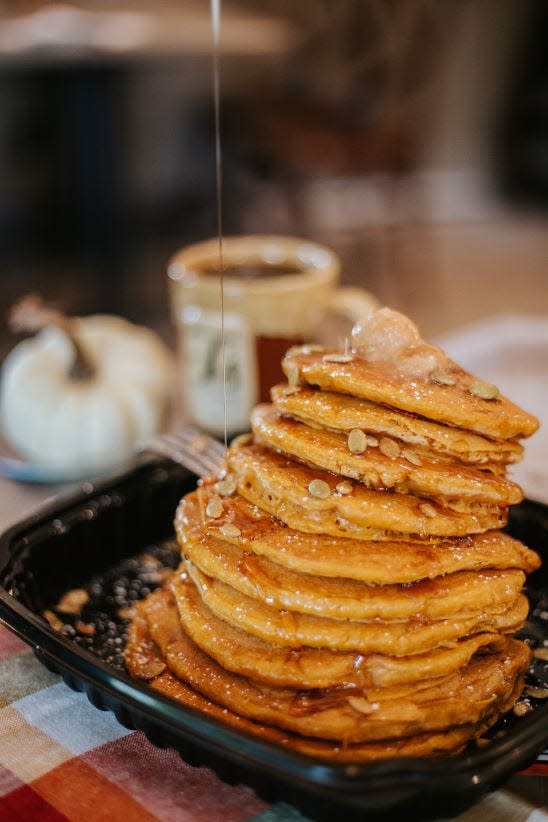 Pumpkin spice pancakes are served at all three T's Restaurants.