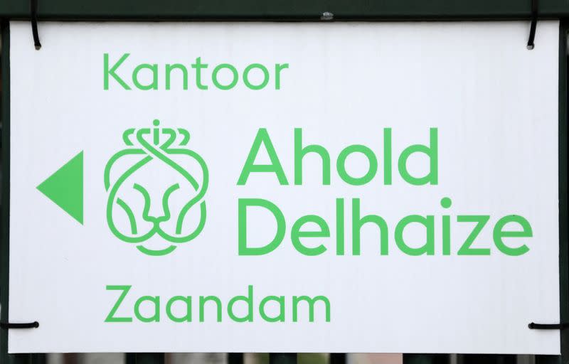 FILE PHOTO: The Ahold Delhaize logo is seen at the company's headquarters in Zaandam