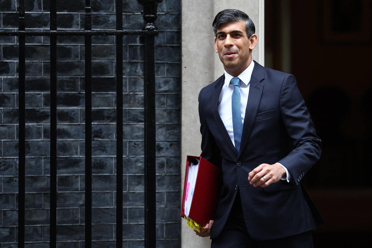 Rishi Sunak, ici quittant le 10 Downing Street, à Londres, le 22 mai 2024.