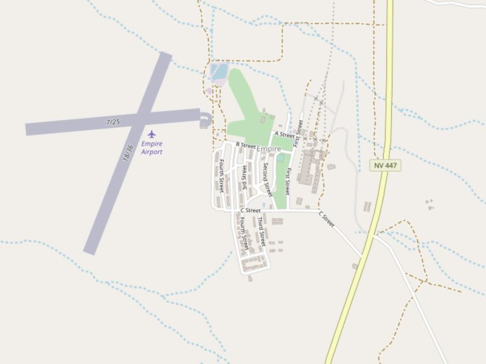 Empire, Nevada, on Open Street Maps