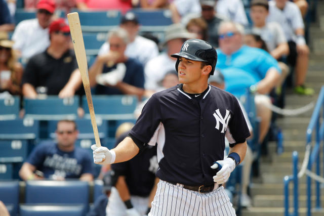 Outfielder Aaron Judge (Fresno State University) the number 32nd overall  pick of the New York Yankees during the MLB Draft on Thursday June 06,2013  at Studio 42 in Secaucus, NJ. (AP Photo/Tomasso