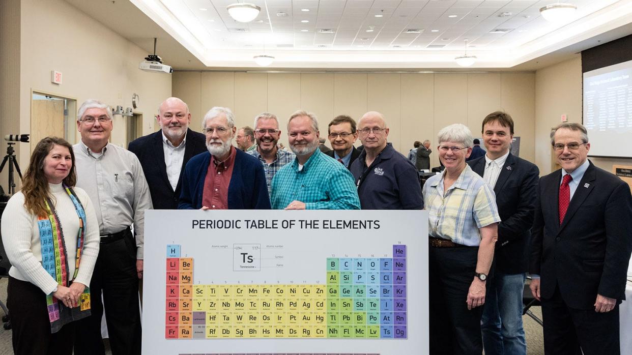 Jim Roberto, far right, and some members of the large staff that made possible the production at Oak Ridge National Laboratory and the shipment to Russia of berkelium-249 in 2009 that enabled the discovery of tennessine-117.