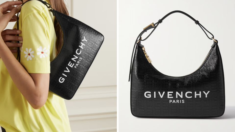 GIVENCHY Moon Cut Out small printed leather-trimmed coated-canvas shoulder bag 