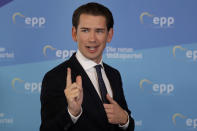 Austrian Chancellor Sebastian Kurz arrives at the informal EU summit in Salzburg, Austria, Wednesday, Sept. 19, 2018. (AP Photo/Matthias Schrader)