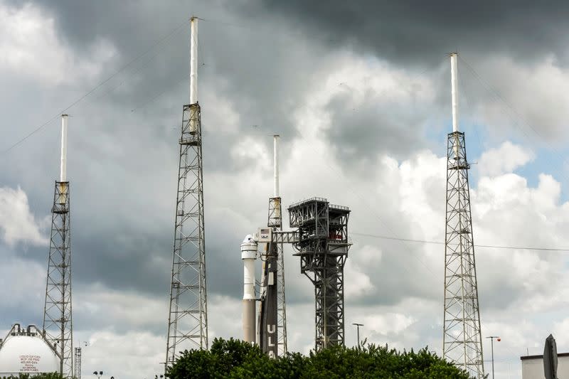 FILE PHOTO: Atlas V rocket carrying Boeing's CST-100 Starliner capsule is prepared for launch for do-over test flight in Cape Canaveral