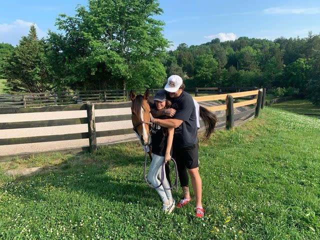 <p>Taylin Lewan Instagram </p> Taylor Lewan surprises his wife Taylin Lewan with a horse.