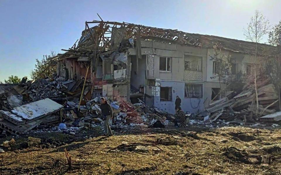 Damage to a building after a missile attack in Dnipro - Shutterstock