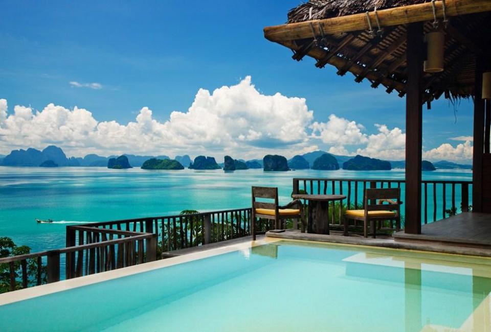 Private infinity pool at Six Senses, Thailand