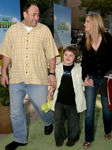 <p>LIZ BROWN/Patrick McMullan/Getty</p> James Gandolfini, Michael Gandolfini and Marcy Gandolfini attend "Shrek the Third" Dreamworks Special Screening on May 14, 2007 in New York City.