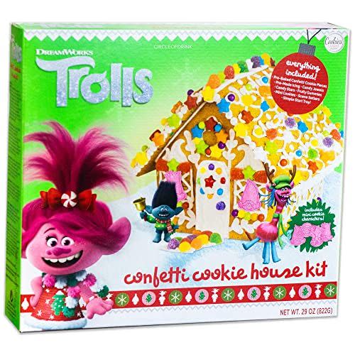 7) World Tour Trolls Holiday House Gingerbread Cookie Kit - 29 oz (1 PACK)