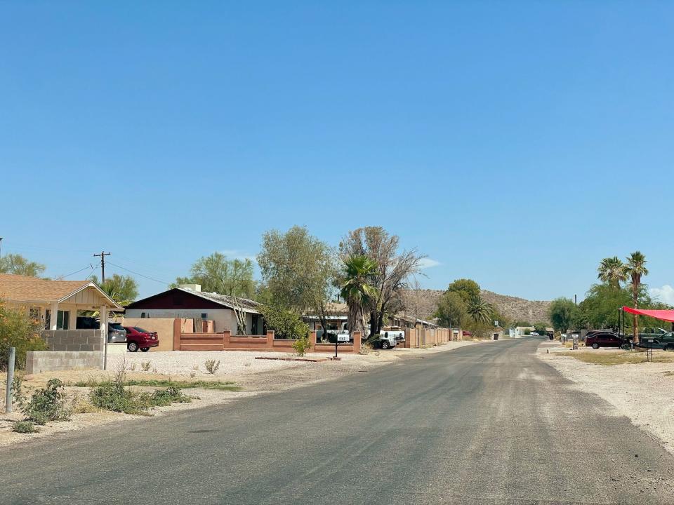 A street near Farnsworth’s home in Mesa, Arizona on July 16, 2022.