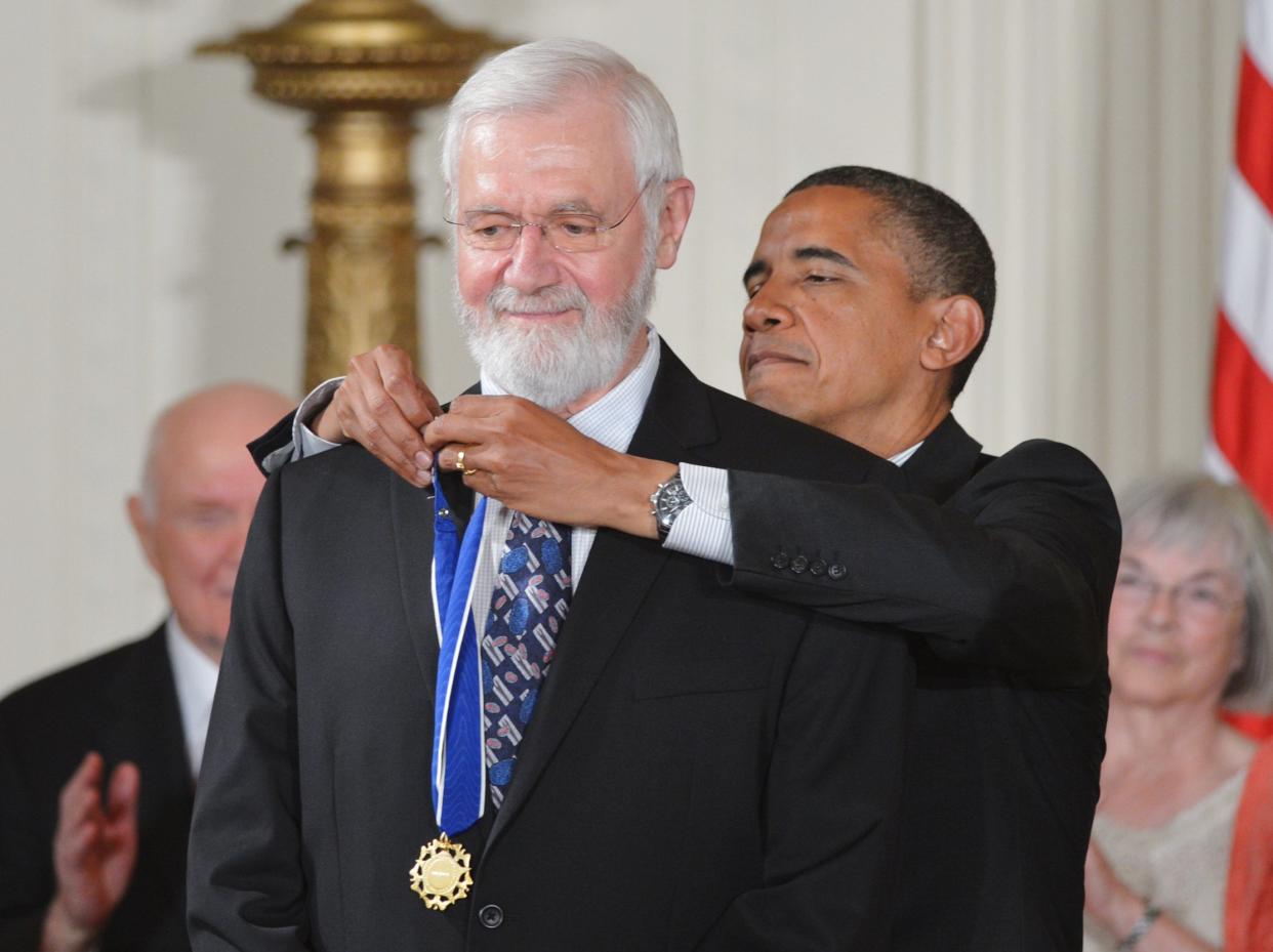 Dr William Foege, who received a the Presidential Medal of Freedom, penned a letter asking current CDC director to speak against Trump administration on coronavirus  (AFP via Getty Images)