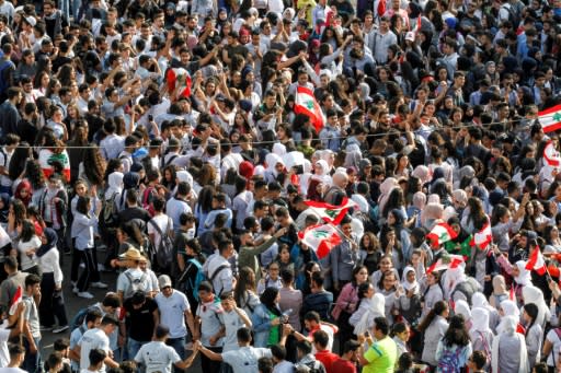 Students and schoolchildren have joined the mass protests in Lebanese cities demanding better public education and more job opportunities for school leavers