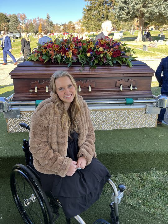 Sarah Frei attends the burial of M. Russell Ballard on Nov. 17, 2023. (Courtesy of Sarah Frei)
