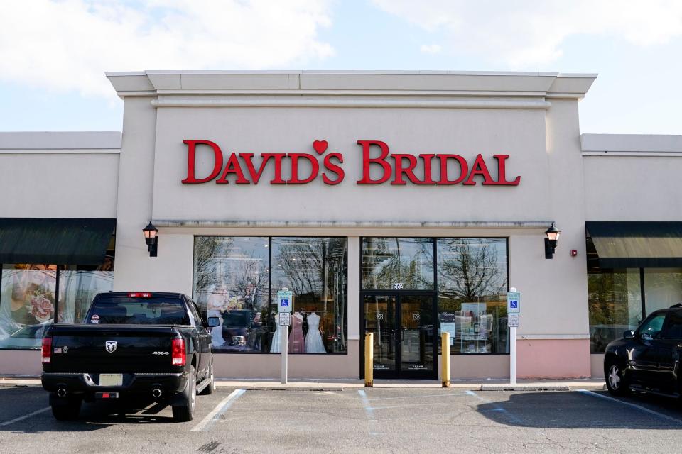 David's Bridal on Route 46 in Totowa. David’s Bridal filed for bankruptcy protection Monday, April 17, 2023 the second time that the firm has sought such protection in the last five years. The announcement came just days after the company, one of the largest sellers of wedding gowns and formal wear, said it could be eliminating 9,236 positions across the United States. The Conshohocken, Pennsylvania-based retailer employs more than 11,000 workers.