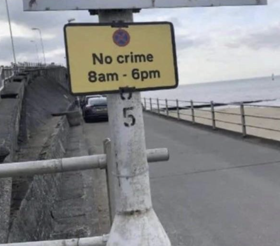 "No crime 8am - 6pm"