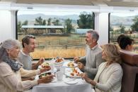 <p>As well as the fine views and a ride of a lifetime, gourmands can experience top-notch dining onboard the <a href="https://www.goodhousekeepingholidays.com/tours/canada-rocky-mountaineer" rel="nofollow noopener" target="_blank" data-ylk="slk:Rocky Mountaineer train;elm:context_link;itc:0;sec:content-canvas" class="link ">Rocky Mountaineer train</a>, with hot breakfasts and lunches prepared, as well as regionally-inspired tipples, from local wine to beer, and signature cocktails.</p><p>Lunches are a three-course affair and you'll sample food inspired by the surroundings, such as Western Canada’s rich culinary culture and locally sourced ingredients: think fresh salmon from the Pacific Northwest Coast, farm-fresh, seasonal greens from local markets, washed down with the Rocky Mountaineer’s own British Columbian wines. Divine!</p>