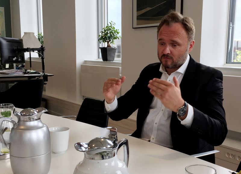 FILE PHOTO: Denmark's Climate and Energy Minister Jorgensen speaks during an interview in Copenhagen