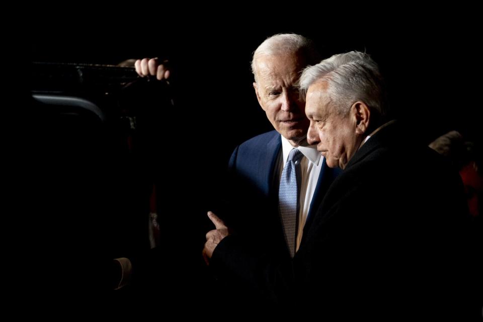 President Biden speaks with Mexican President Andrés Manuel López Obrador.