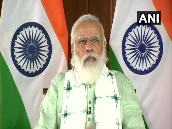 Prime Minister Narendra Modi while inaugurating three projects in Gujarat via video conferencing on Saturday. (Photo/ANI)