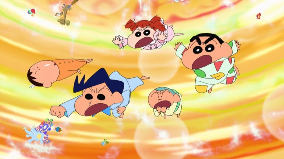 Flying through dreams in “Crayon Shin-chan: Fast Asleep! The Great Assault on the Dreaming World!” (Golden Village Pictures)