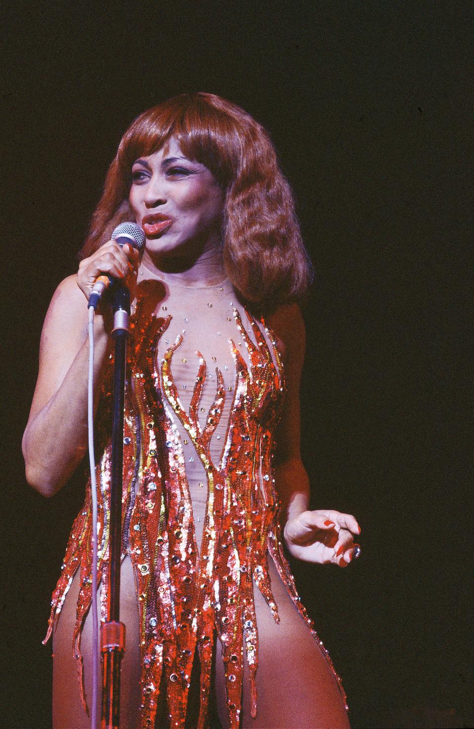 UNITED STATES - JANUARY 01:  Photo of Tina TURNER; performing live onstage c.1979, solo era  (Photo by Gai Terrell/Redferns)