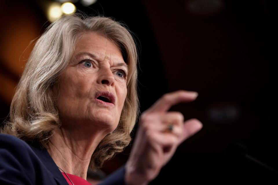 Sen. Lisa Murkowski (R-AK) speaks during a news conference about high gas prices at the U.S. Capitol on May 18, 2022 in Washington, DC.