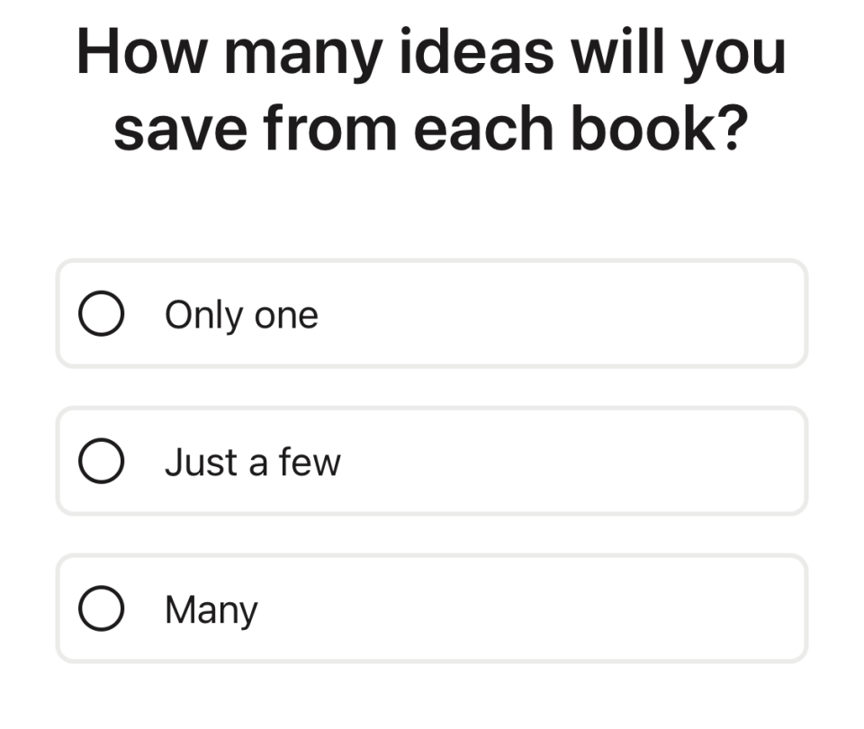 "how many thoughts will you save from each book"