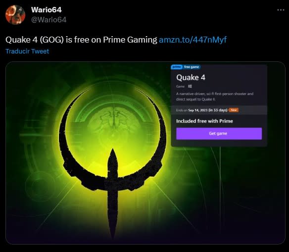 Quake 4 gratis en Amazon Prime