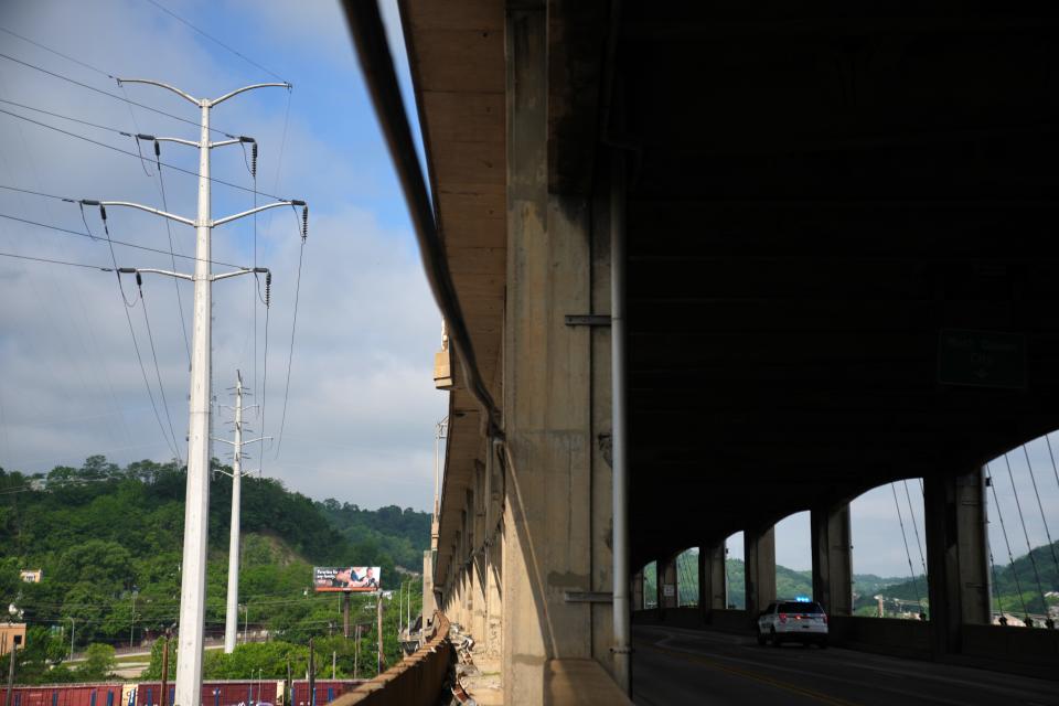 Duke Energy will relocate power lines and towering poles from the south side of the Western Hills Viaduct to the north side. The move will allow the city of Cincinnati and its contractors to build a replacement bridge, set for completion by 2032.