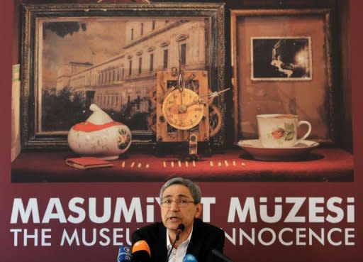 Turkish Nobel laureate Orhan Pamuk, pictured here, on Friday inaugurated a museum based on his last book about an obsessive lover who collects things to remind him of his inamorata and soothe the pain of a doomed affair. Pamuk said his 2008 oeuvre "The Museum of Innocence," which took several years to write, came about while he was "collecting the objects that I described in the book."