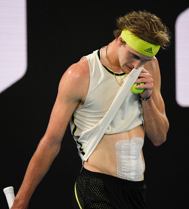 Alexander Zverev also has an abdominal issue