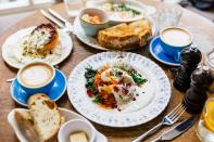 <p>Brunch was big in 2021, and many restaurants are continuing to offer brunch favorites to their all-day menus, says Juan Pablo Silva, executive chef at <a href="https://www.bacchustx.com/" rel="nofollow noopener" target="_blank" data-ylk="slk:Bacchus Kitchen + Bar;elm:context_link;itc:0;sec:content-canvas" class="link ">Bacchus Kitchen + Bar</a> at Hotel Vin in Grapevine, Texas. For 2022, he's seeing increased demand for more savory breakfast items. "We're moving away from sweet dishes and focusing more on savory renditions that incorporate umami."</p>