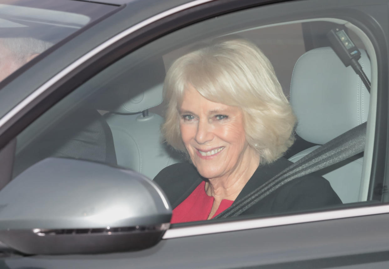 The Duchess of Cornwall arrives for the Queen&#39;s Christmas lunch at Buckingham Palace, London. (Photo by Aaron Chown/PA Images via Getty Images)