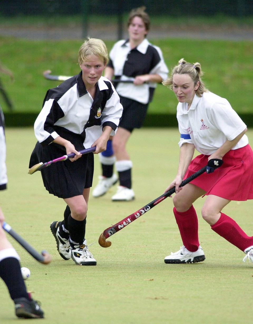 <p>The royal, left, helped her team pull off a 1-0 win during a field hockey match in Cheltenham, Gloucestershire. The 19-year-old played mid-field for Cheltenham Ladies' Hockey Club.</p>