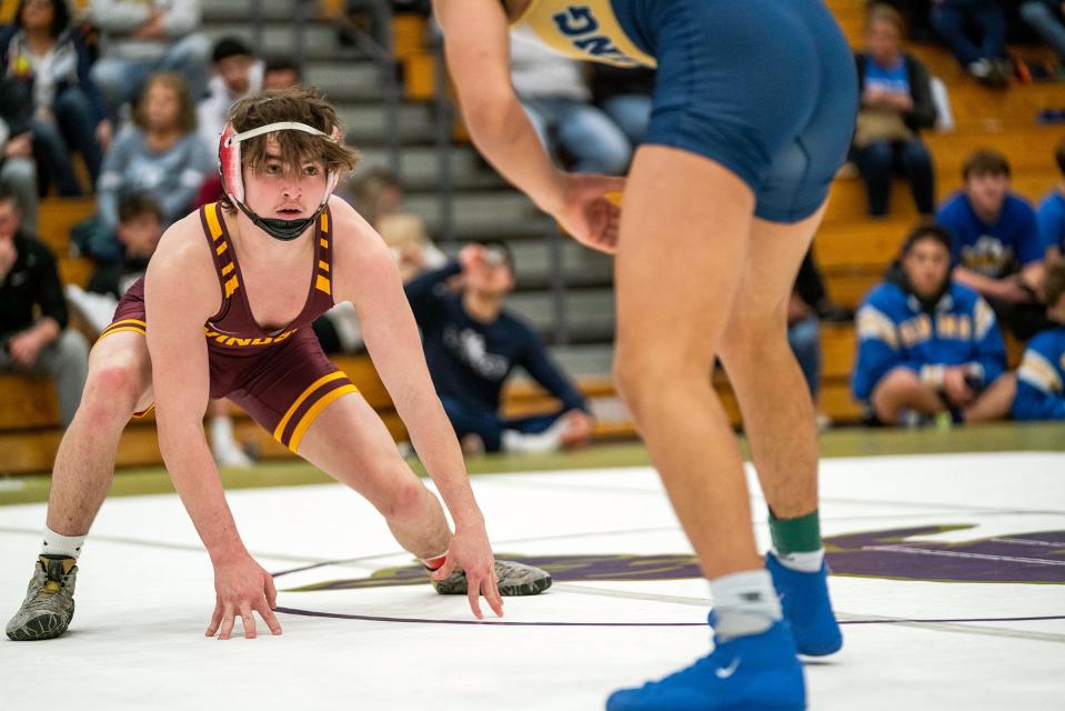 Windsor wrestler John Kenney competes during the Arnold Torgerson Memorial in January. Kenney was a 4A Region 4 weight class winner Saturday and one of 42 Fort Collins-area wrestlers who qualified for the state tournament.