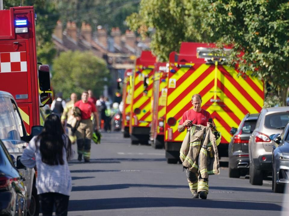 Fire crews attended the scene on Galpin’s Road on Monday (PA)