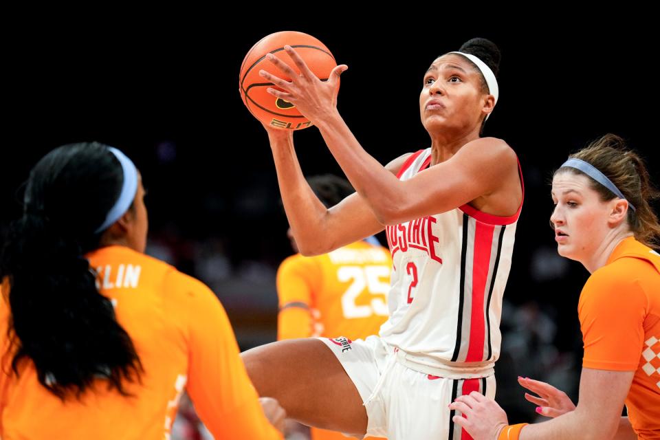 Ohio State forward Taylor Thierry has averaged 10.5 points per game through the first four games of the season, up significantly from her average of 2.9 per game a year ago.