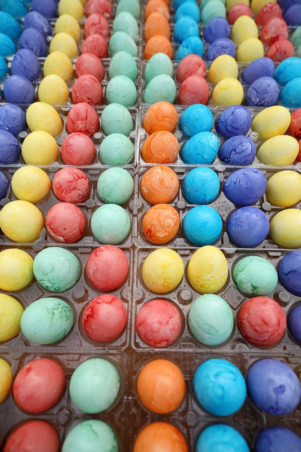 Thousands of dyed eggs are ready to be rolled by children during the 139th Easter Egg Roll.&nbsp;